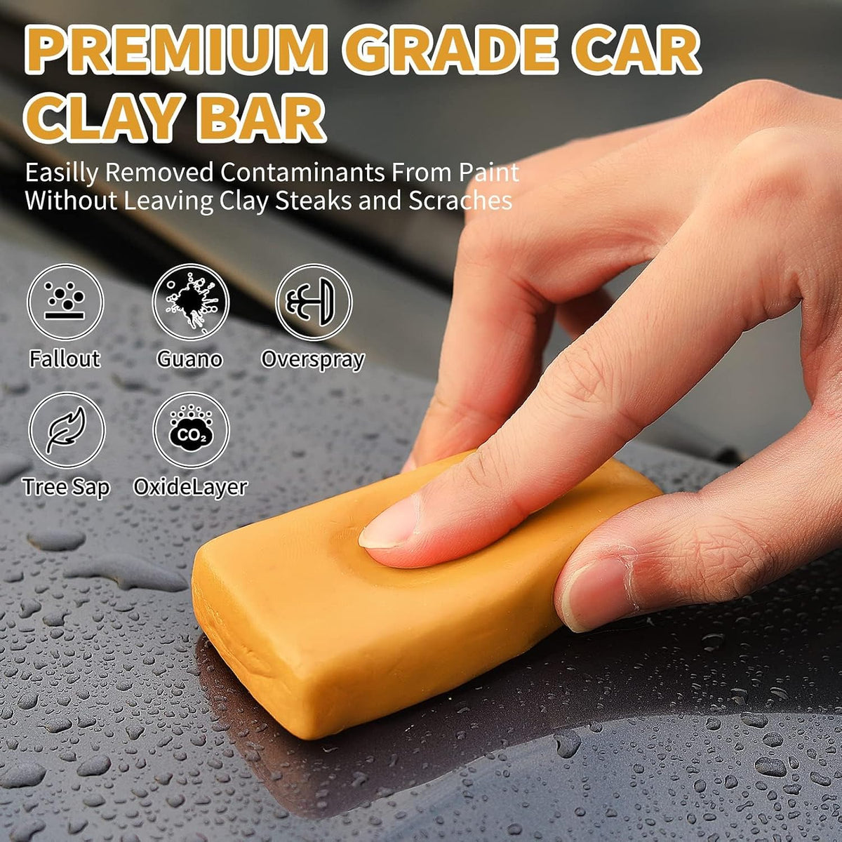 10 Pack Car Clay Bar Kit, Premium Grade Clay Bars Auto Detailing, Clay Luber Synthetic Lubricant, Car Wash Detailing Cleaning Kit for Car, SUV, RV, Truck