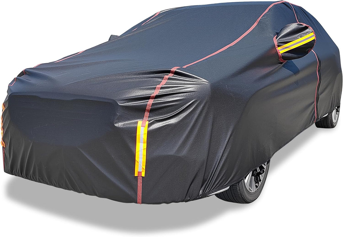 6 Layers Car Cover Waterproof All Weather Car Cover Waterproof All Weather, Outdoor Full Exterior Cover Rain Sun UV Snowproof Protection with Zipper Cotton for SUV (185-190inch)