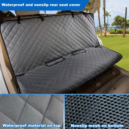 VIEWPETS Bench Car Seat Cover Protector - Waterproof, Heavy-Duty and Nonslip Pet Car Seat Cover for Dogs with Universal Size Fits for Vehicles, Trucks & SUVs