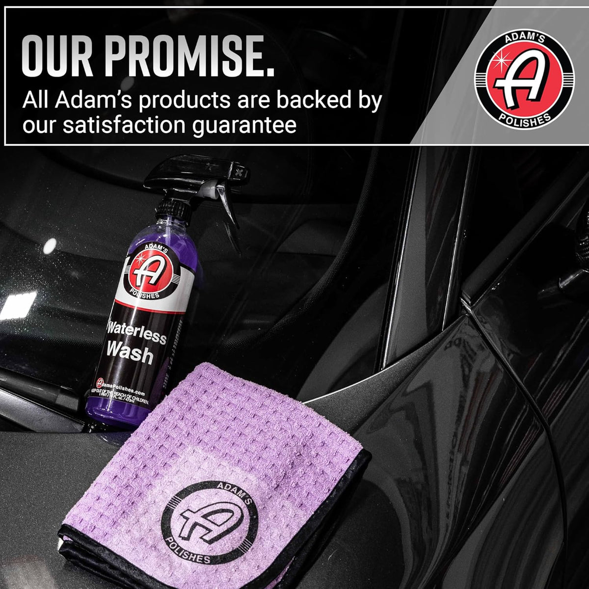 Adam's Polishes Waterless Wash (16oz) - Car Cleaning Car Wash Spray for Car Detailing | Safe Ultra Slick Lubricating Formula, Boat, Motorcycle, RV | No Garden Hose, Wash Soap or Foam Cannon Needed