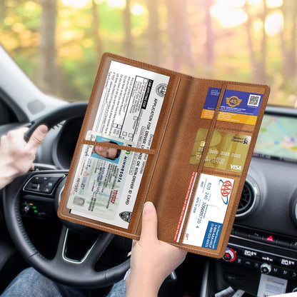 FINPAC Car Registration and Insurance Card Holder, Vehicle Glove Box Card Organizer Wallet Automobile Accessories for License