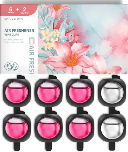 DRIVEJOY Car Air Freshener Vent Clips, 8 PK, 6 Ocean, 2 New Car Scent, Long Lasting Air Fresheners for Men & Women, Up to 240 Days, Odor Eliminator