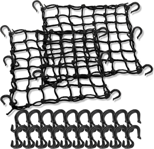 3' x 4' Cargo net Bungee Nets Stretches to 6' x 8',Small Truck Bed Cargo Net for Cars SUVs, for Frontier, Toyota Tacoma Short Bed Cargo Netting, Colorado & Subaru Accessories