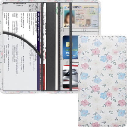 LumiMokki Premium Car Registration & Insurance Card Holder with Magnetic Shut, Vehicle Glove Box Car Organizer - For Documents, Cards, License (Black)