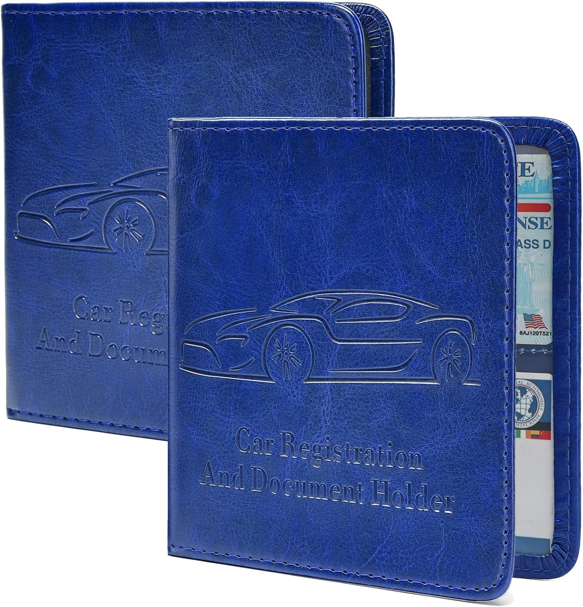 Registration and Insurance Card Holder, Vehicle Glove Box Car Organizer with Magnetic Closure, Interior Car Accessories for Documents, Cards, License Storage, 1-Pack Red