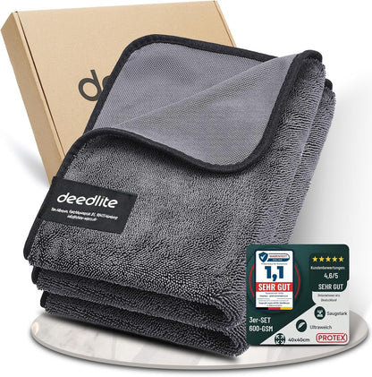 Deedlite Bath Wipes Shower Cleaning Cloths, Premium Car Drying Towel | Ultra Absorbent Twisted-Loop Design| Microfiber Towel for Car, Shower Cabin, Household