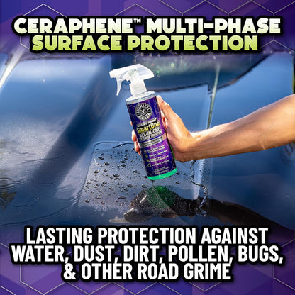 Chemical Guys Raging Rhino Waterless Car Wash And Quick Detailer Spray, No Rinse Exterior Cleaner For Paint, Glass, Wheels, Plastic, And Chrome, Spray And Wipe Shine, 20 Fl Oz