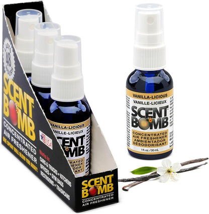 Scent Bomb Air Freshener Spray, Long-Lasting Odor Eliminator - Effective Deodorizer for Home & Car, Fresh Room Spray for Kitchen, Bathroom & Smell Neutralizer - 1 oz Pack of 4, Black Cherry Scent