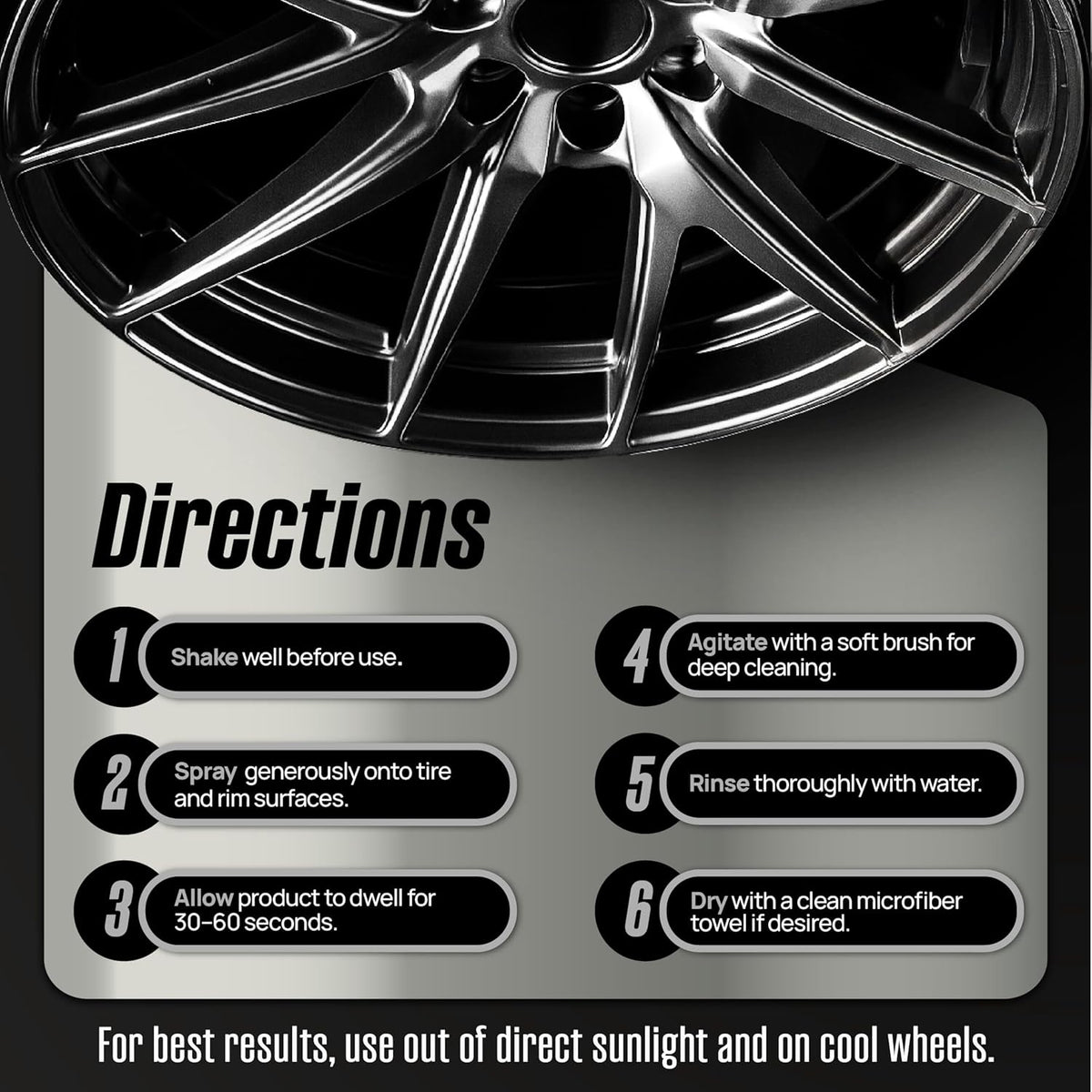 Magic Finish Wheel Cleaner (16 fl oz) – Premium Wheel Cleaner Spray for Brake Dust and Grime with Fast Cling Formula – Car Cleaning Supplies for Chrome, Alloy, Painted Wheels & Powder-Coated Finishes