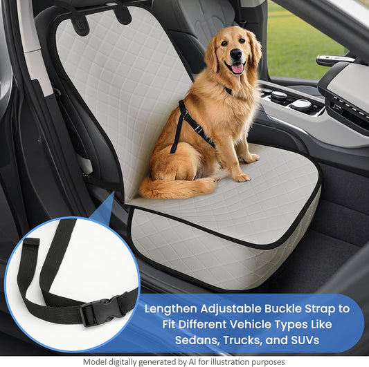 ELONGRIVER Dog Car Seat Covers, Waterproof Front Seat Cover for Dogs, Scratch-Proof, Nonslip Pet Passenger Seat Cover Protector, Universal Fit for Cars Trucks SUVs, Standard Size, Black