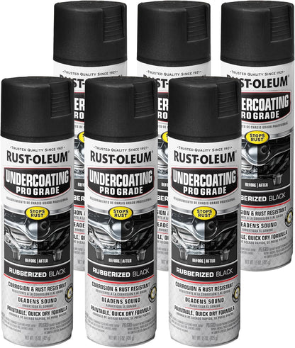 Rust-Oleum 248656 Professional Grade Rubberized Undercoating Spray, 15 oz, Black