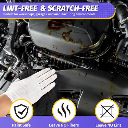 Microfiber Cleaning Cloth, 100 Pack Cleaning Rags Microfiber Towel Bulk Absorbent Lint-Free Wash Cloths, All-Purpose Shop Towels for Cars, Automotive, Garage, Home & Kitchen 11.5"*11.5"