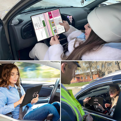 Letter Car Registration and Insurance Holder, with Magnetic Closure for License, Cards and Documents,Vehicle Glove Box Car Organizer, Interior Car Accessories for Women Men (M)