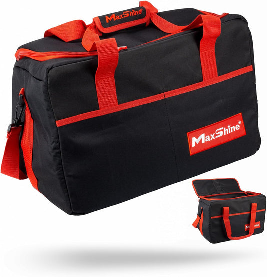 Maxshine Car Detailing Organizer Bag Tote | Black 600D Oxford Fabric, Water-Resistant & Lightweight | Professional Auto Detailing Tool Bag with Multiple Pockets for Car Care & Garage Storage