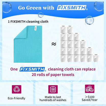 FIXSMITH Microfiber Cleaning Cloth - Pack of 50, Microfiber Towels for Cars 16 x 12 in, Highly Absorbent Cleaning Rags, Lint-Free, Streak-Free Cleaning Cloths for Car Kitchen Home Office