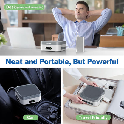 Air Purifiers for Home 600 Sq.Ft, TDBYWAE H13 True HEPA Air Purifier with USB Cable for Pets Dust Dander Pollen Odor Smoke, Small Portable Air Purifier for Bedroom Office Desktop Car RV