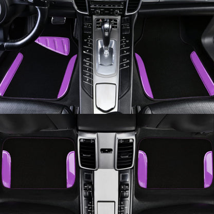 CAR PASS Waterproof Universal Fit Car Floor Mats, Faux Leather Car Carpet Mats, Black Car Mats with Anti-Slip Nibbs Backing & Driver Heel Pad Fit for SUV,Vans,sedans, Trucks,Set of 4pcs(All Black)