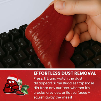 Slime Buddies Car Cleaning Gel Putty - Strawberry Scented Interior Detailing Tool for Cup Holders, Air Vents & Keyboard - Reusable Auto Detailing Accessories - Dust Remover Goop - Gifts for Men Women