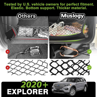 Muslogy Truck Bed Cargo Net Trunk Netting Compatible with 2023-2025 2026 Honda CR-V Accessories, Pickup Cargo Organizer SUV Sedan Storage Net w/Heavy Duty Carabiners - Colors A