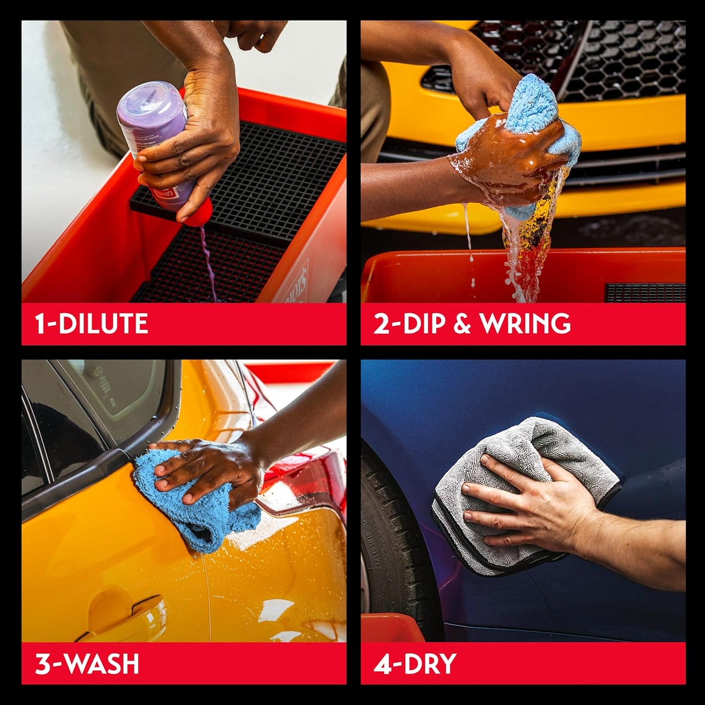Griot's Garage Rinseless Wash and Wax for Car Cleaning and Detailing, No-Rinse, Waterless Formula For RVs, Boats, Trucks, Motorcycles and More, 10493, 16oz