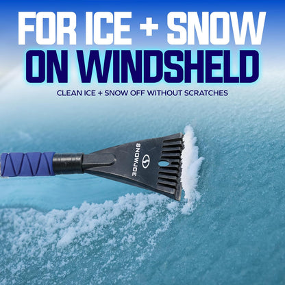 Snow Joe 45" Multi-Purpose Ice Scraper and Extendable Snow Brush for Car Windshield with Foam Grip and 360-Degree Pivoting Brush Head, SJEG-SB45S
