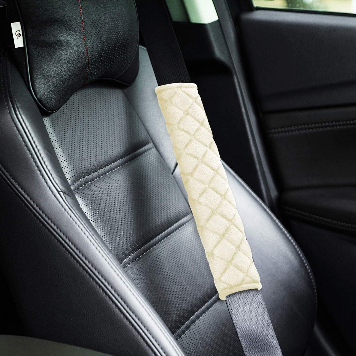 Tatuo 4 Pack Seat Belt Cover Extra Long Seat Belt Pads for Car Soft Comfort Shoulder Strap Covers Harness Pads Helps Protect Your Neck and Shoulder(10.6 Inch,Black)