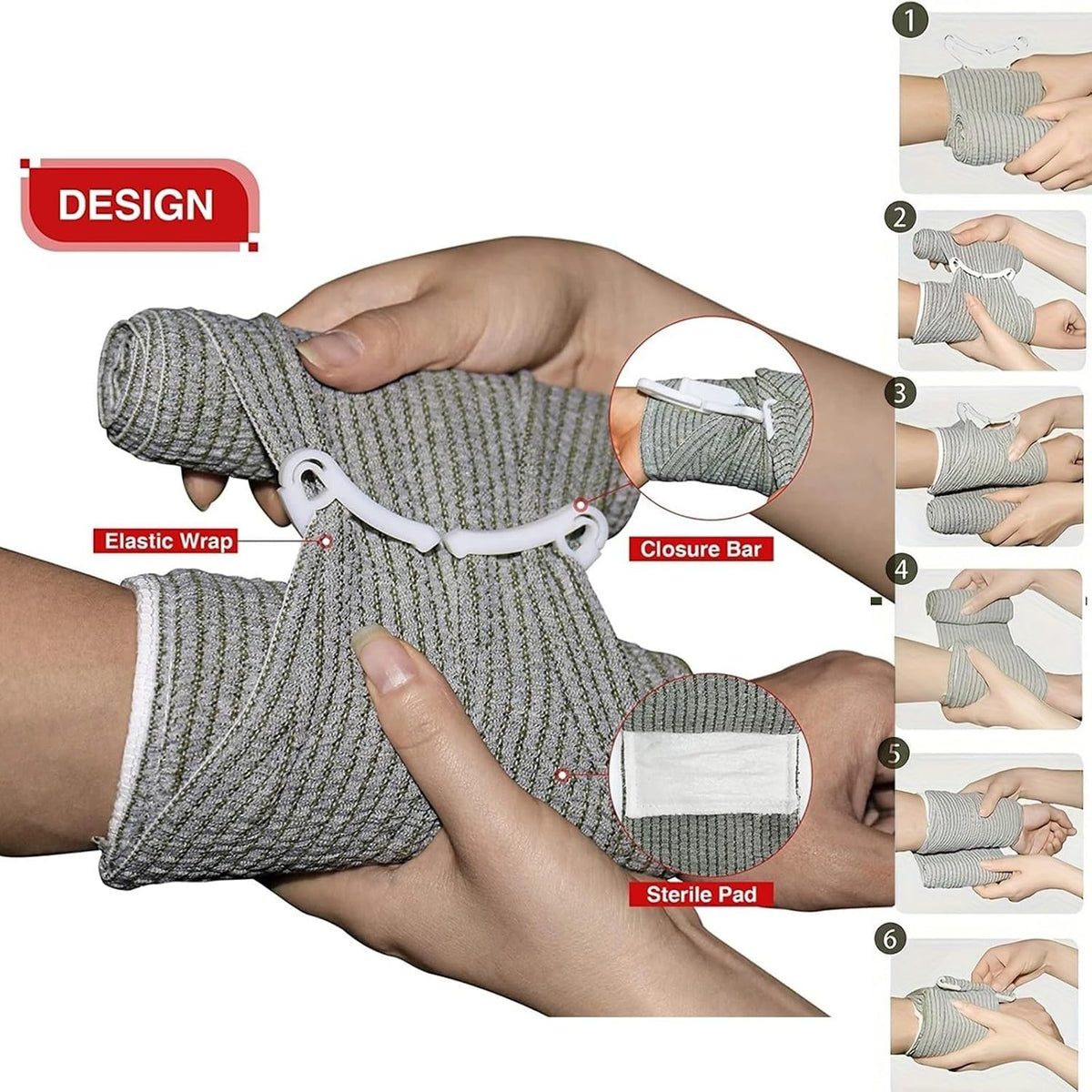 IFAK Trauma Kit with Emergency Compression Strap, 6-Inch Bandage, Splint, Outdoor First Aid Kit for Car, Camping, Hiking and Travel with Molle Bag