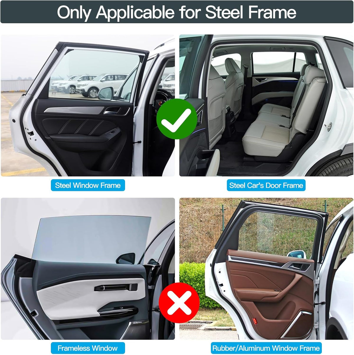 ZATOOTO Side Window Sun Shade - 4 Pack Car Window Covers 99% UV Light Block Car Curtains Magnetic Side Window Sun Shade Keeps Cooler for Breastfeeding, Taking a nap, Changing Clothes, Camping