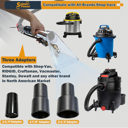 Shop Vac Extractor Attachment Kit for Wet/Dry Vacuum, Universal Hose Adapter for Carpet Upholstery Cleaning & Auto Detailing