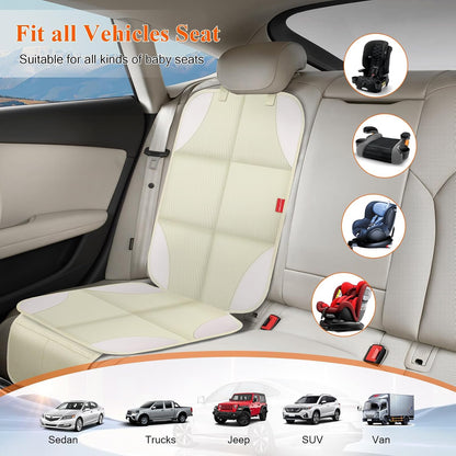 Car Seat Protector for Child Car Seat, 600D Fabric Safe Car Seat Cover with Upgraded Non-Slip Backing, Waterproof Seat Protector Under Baby Car Seat with Thick Padding for Car Back Front Seat