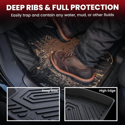 LASFIT Floor Mats and Cargo Liner for Honda CR-V 2026 2025 2024 2023 (Gasoline & Hybrid & e:FCEV), All Weather TPE Car Trunk Mat (Upper Position), 1st & 2nd Row & Trunk Liner Full Set Black