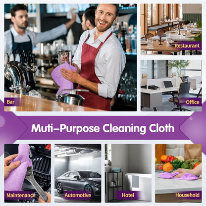FIXSMITH Microfiber Cleaning Cloth - Pack of 50, Microfiber Towels for Cars 16 x 12 in, Highly Absorbent Cleaning Rags, Lint-Free, Streak-Free Cleaning Cloths for Car Kitchen Home Office