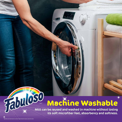 Fabuloso Microfiber Cleaning Mitt Glove, Lint-Free Scratch-Free Dusting and Washing for Furniture, Blinds, Baseboards, Shelves and Car Interior, One Size Fits All, Purple, 1 Count