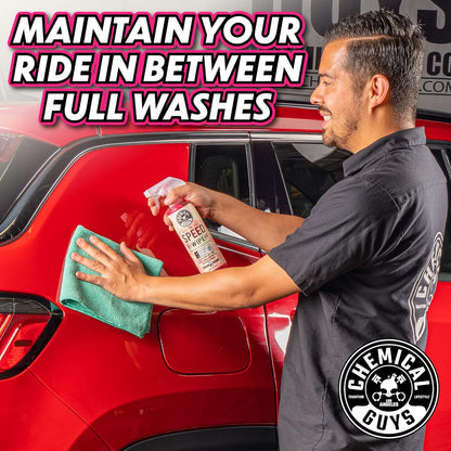 Chemical Guys Speed Wipe Quick Detailer - High Gloss, Streak-Free Shine, Detail Spray for Cars, Trucks, Motorcycles, RVs, and More, Safe on Paint, Glass, Wheels, and Trim, Cherry Scent, 128 fl oz