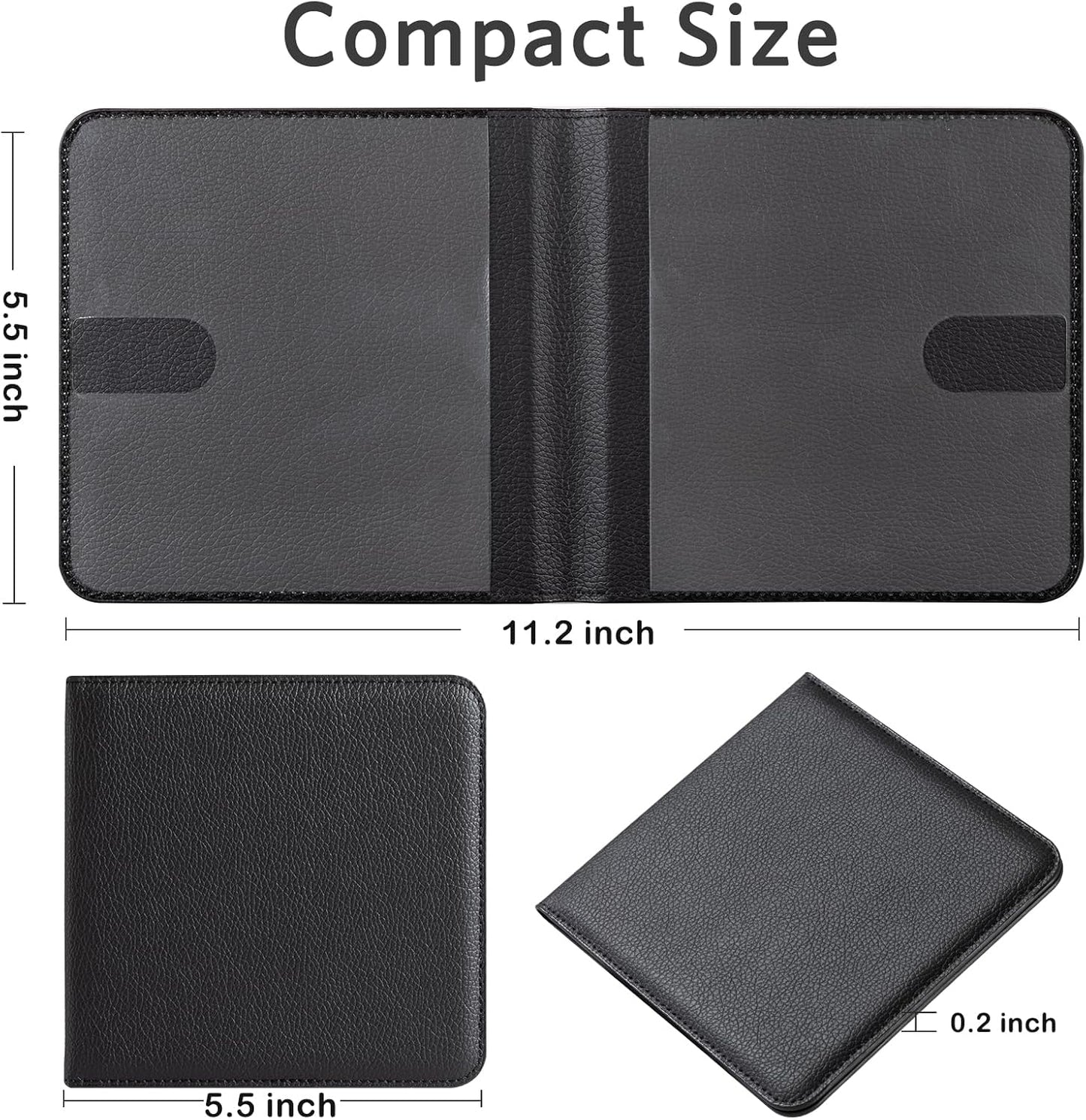CoBak Car Registration and Insurance Holder - Men and Women Small Lightweight Vehicle Glove Box Car Organizer, Auto Truck Comparment Accessories Case for Essential Document, Driver License (Black)