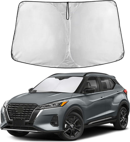 EcoNour Car Windshield Sun Shade | 2025 Upgraded Innovative No-Light-Pass Technology for Maximum Coverage | Foldable Sun Shade Keeps Your Vehicle Cool | Must-Have Car Accessories | Small (59" x 29") - Colors C
