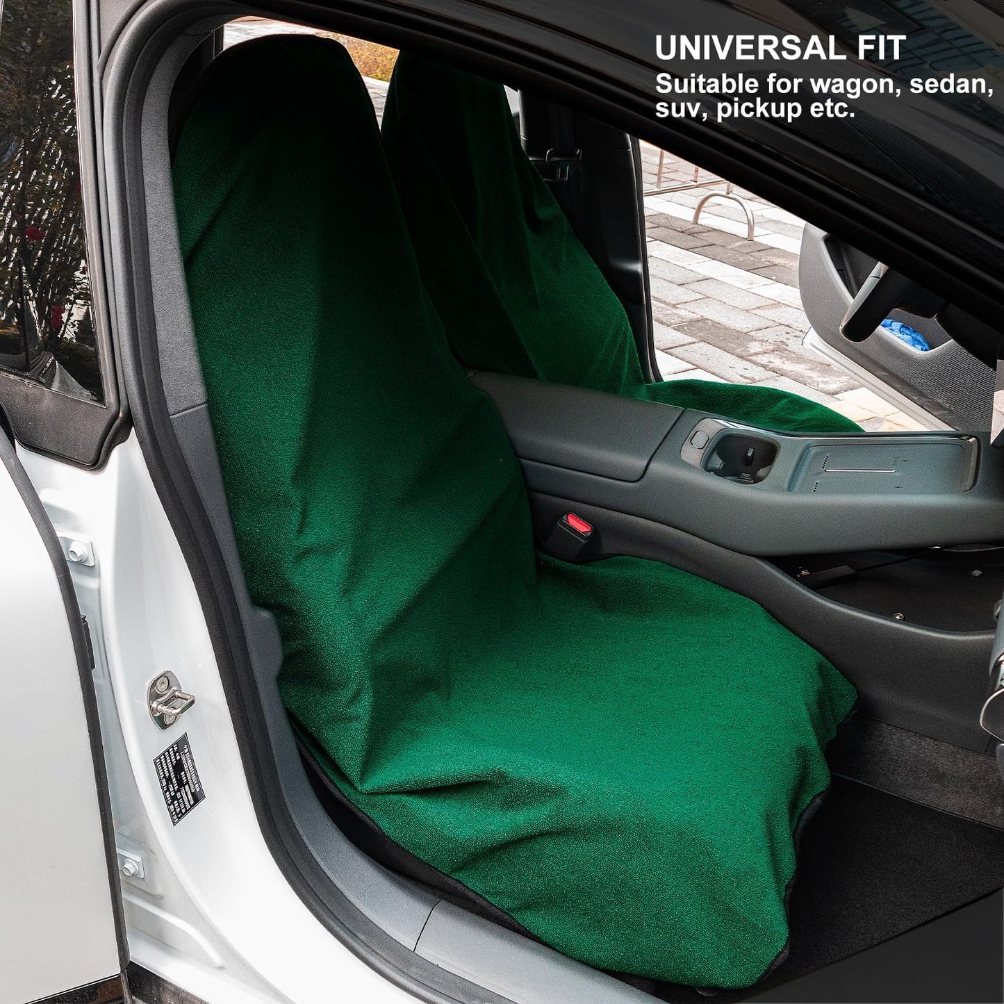 Waterproof Sweating Car Seat Cover for Post Gym Workout, Running, Swimming, Beach and Hiking, Universal Fit Non-Slip Towel Bucket Seat Protector for Cars SUV Trucks, Machine Washable (Grey)