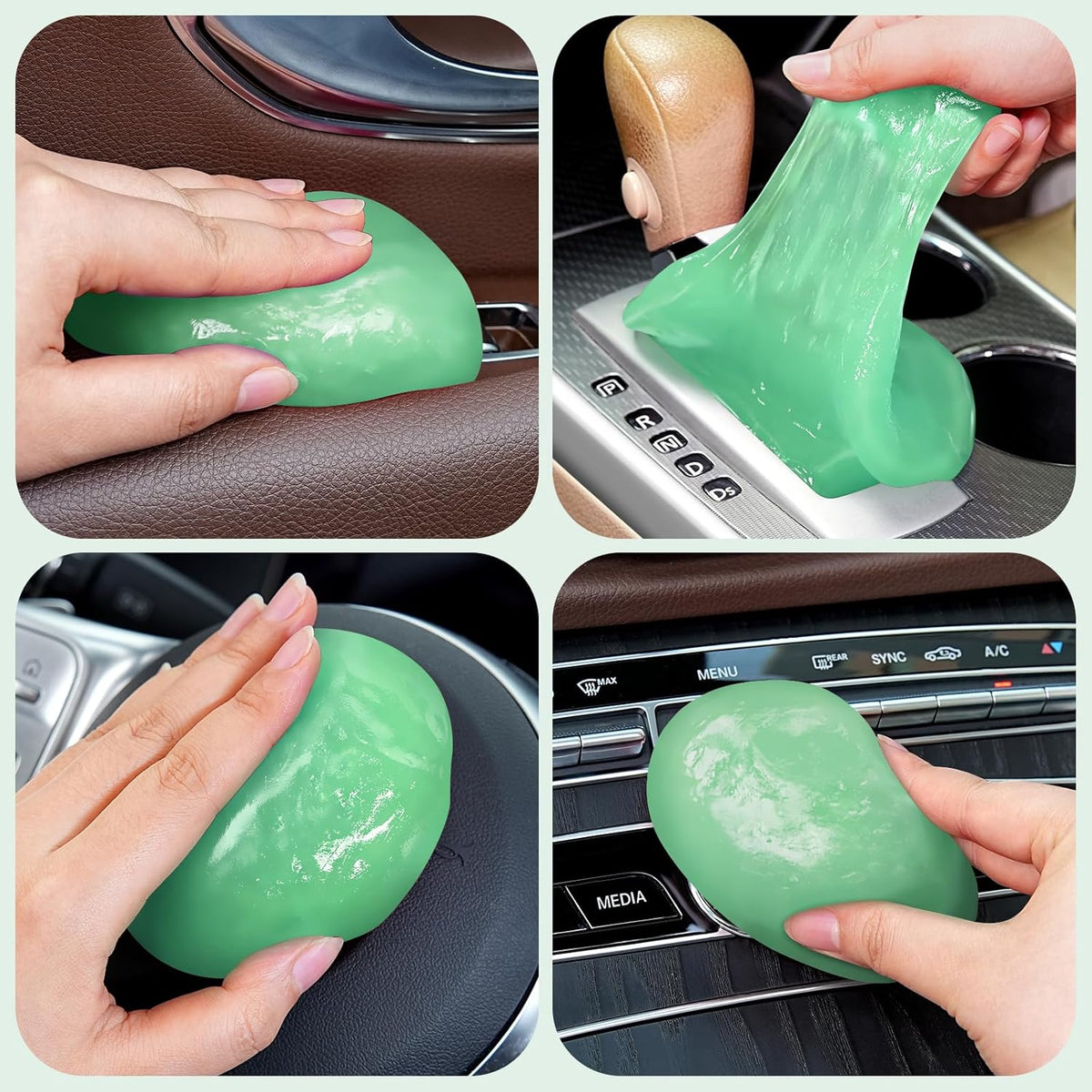 TeSabMi Car Cleaning Gel Car Cleaning Putty Car Putty Car Interior Cleaner Car Slime Car Detailing Kit Car Accessories Gifts for Dad Men Him Women Stocking Stuffers Pink