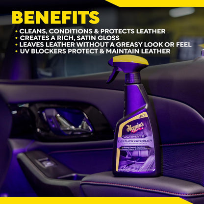 Meguiar's Gold Class Leather Conditioner Spray - Premium Car Leather Conditioner - Protect Your Car's Seats from Cracking, Fading and Drying Out - Keep It Looking and Feeling New, 16 Oz