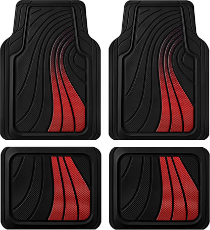 Road Comforts Car Floor Mats Full Set – Front & Rear Car Floor Mats with Aluminum Design, Anti-Slip Backing, All-Weather Protection, Trim-to-Fit Car Mats for Most Sedans, SUVs & Vans -All Pink