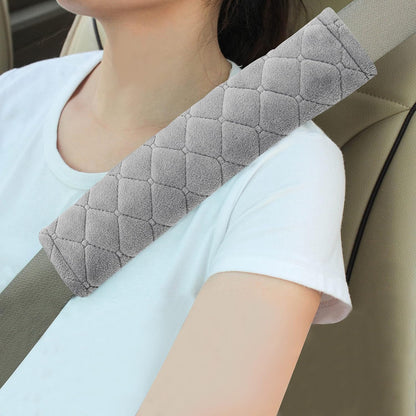 Amooca Soft Auto Seat Belt Cover Seatbelt Shoulder Pad 2 PCS for a More Comfortable Driving Compatible with All Cars and Backpack Black