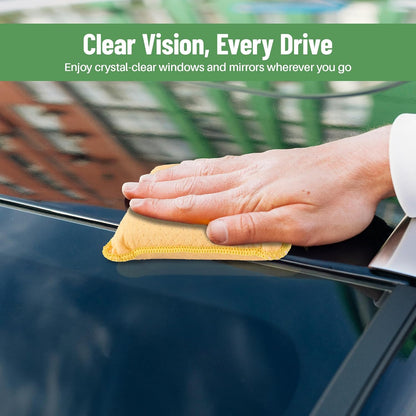 Evelots Windshield Cleaner Tool 2-Pack - Car Window & Glass Cleaning Tool, Inside Windshield Cleaner, Auto Windshield Cleaning Kit for Interior Car Windows - Yellow