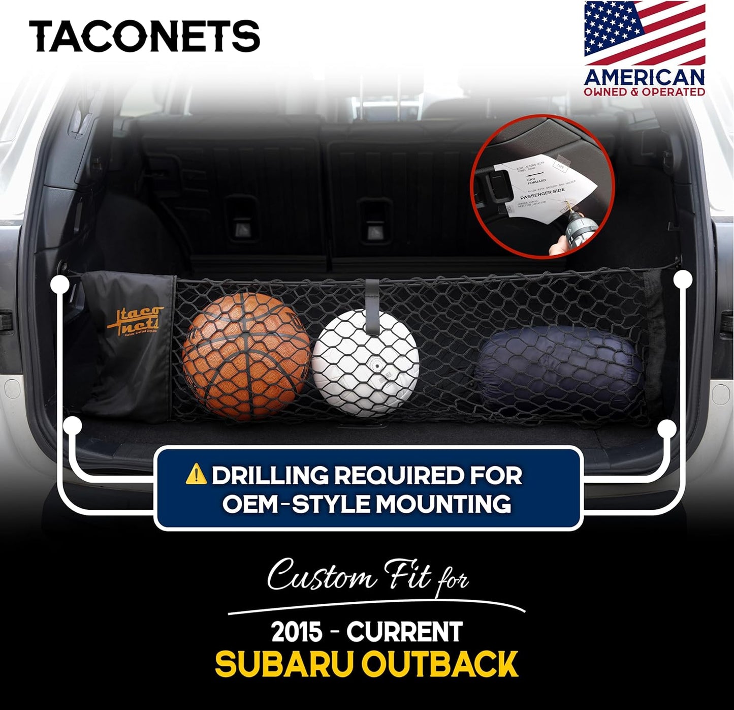 TacoNets Envelope Cargo Net for GMC Sierra & Chevy Silverado - Fits 2013-Current - Upgraded 5mm Bungee - Integrated Storage Bag - Heavy Duty Carabiners - Designed in USA