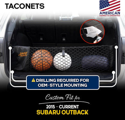 TacoNets Envelope Cargo Net for GMC Sierra & Chevy Silverado - Fits 2013-Current - Upgraded 5mm Bungee - Integrated Storage Bag - Heavy Duty Carabiners - Designed in USA