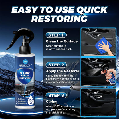 Plastic Restorer for Cars, Removes Yellowing & Dirt, Restores Shine & Gloss, Deep Nourishment & Long-Lasting Protection, Easy to Use, Affordable Automotive Plastic Care-150ml