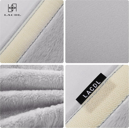 LACDL Extra Long Seatbelt Cover Super Soft Furry for Adults Kids Women & Men, Thick Plush Full Car Seat Belt Strap Cushion, Fluffy Shoulder Pad Protector, Auto Interior Accessories, 1pc, Black, 15.5in