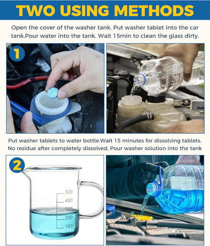 30PCS Windshield Fluid,Windshield Washer Tablets,Car Accessories Washer Fluid Tablets,Car Windshield Washer Fluid，Concentration Wiper Fluid Tablets，Remove Glass Stains,Fit for Car Window Glass
