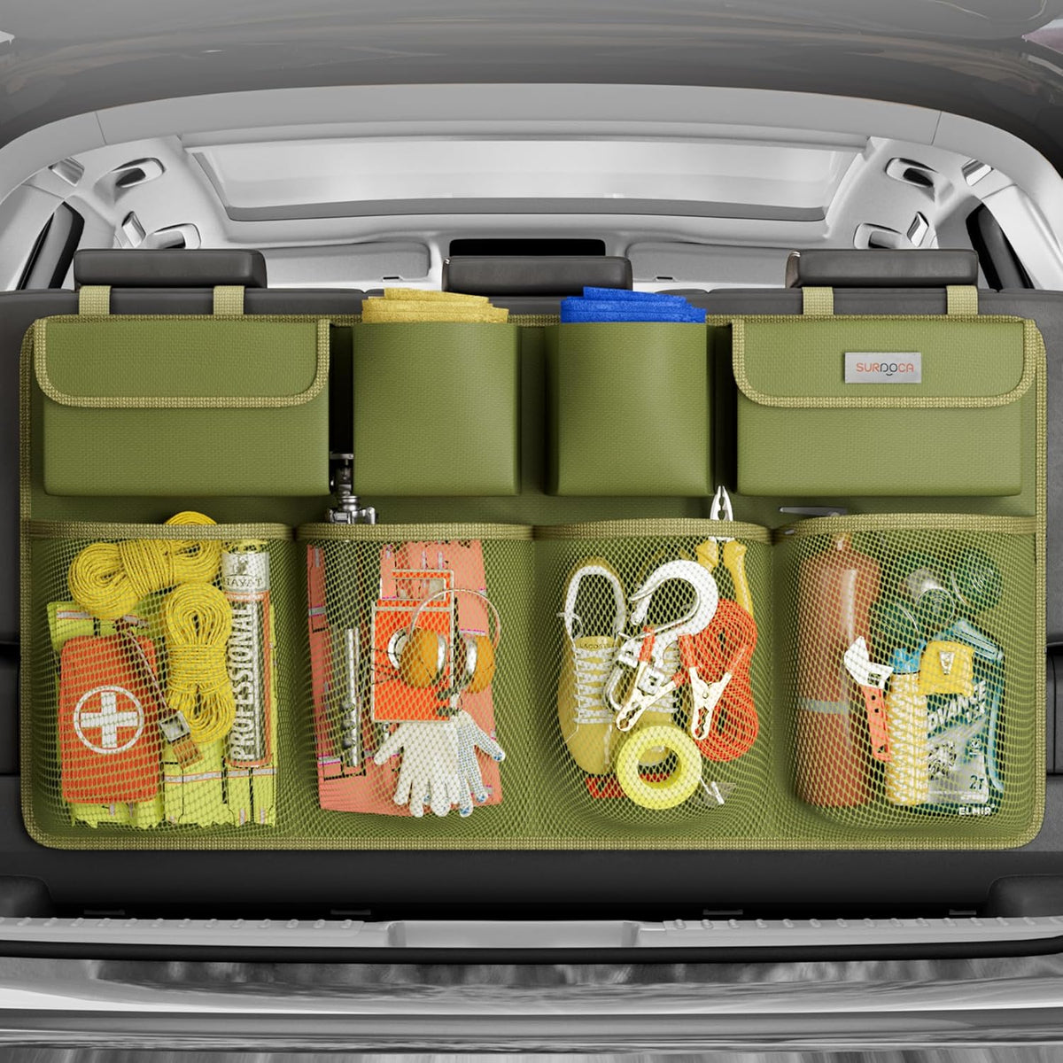 SURDOCA Car Trunk Organizer, LARGE CAPACITY Car Storage Bag with 8 Pockets, 7X Upgraded Trunk Storage Organizer for Car, SUV, Truck, MPV