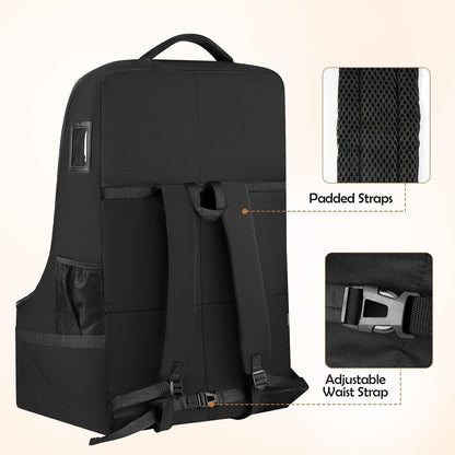 YOREPEK Padded Car Seat Travel Bag Backpack for Airplane, Heavy Duty Car Seat Bags for Air Travel, Carseat Cover for Airplane Travel with Shoulder Strap, Car Seats Carrier for Airport, Black