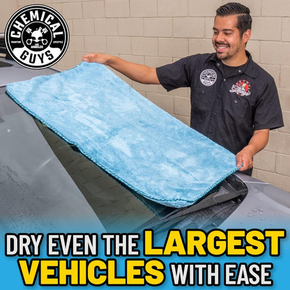 Chemical Guys Woolly Mammoth Large Microfiber Drying Towel - 36 x 25 Inch Gray, Ultra Plush Super Absorbent Car Drying Towel for Cars, Trucks, SUVs, Motorcycles, RVs, and Auto Detailing